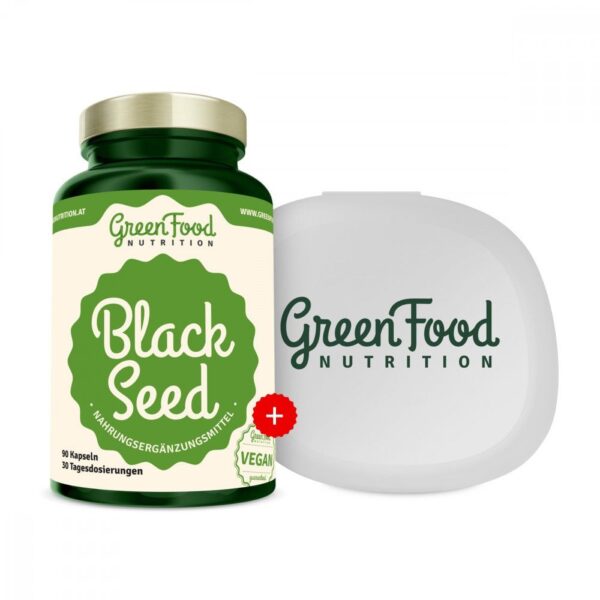 GreenFood Nutrition Black Seed - Schwarzkümmel +  KAPSELBEHÄLTER