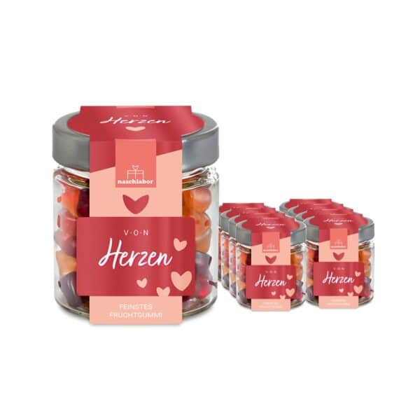 naschlabor 8 Gläser Fruchtgummi Von Herzen Groß-Verpackung