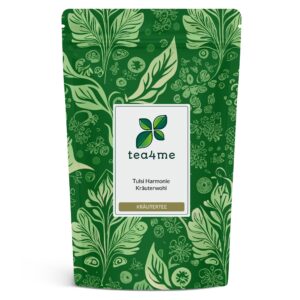 tea4me Tulsi Harmonie Kräuterwohl Kräutertee mit Pfirsich-Geschmack