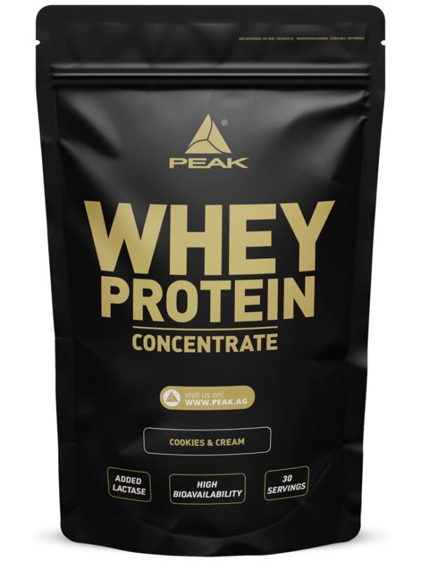 PEAK Whey Protein Concentrat - Geschmack Cookies & Cream