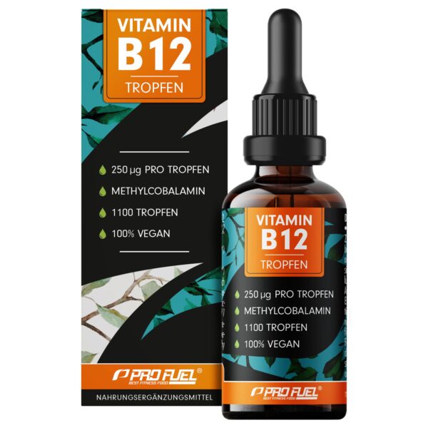 ProFuel - VITAMIN B12 Tropfen - 500 mcg bioaktives Vitamin B12 (Methylcobalamin) pro Tropfen