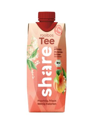 share Bio Teegetränk Rooibos Pfirsich Holunderblüte in Tetra pfandfrei