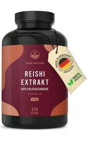 TRUE NATURE® Reishi Pilz Extrakt Kapseln - Vegan & Made in Germany