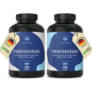 TRUE NATURE® Propionsäure Kapseln mit Natriumpropionat - Vegan & Made in Germany