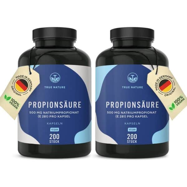 TRUE NATURE® Propionsäure Kapseln mit Natriumpropionat - Vegan & Made in Germany