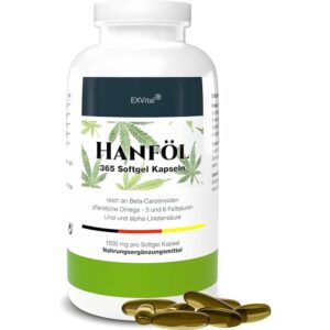 EXVital® Hanföl Kapseln hochdosiert mit 1000mg Hanfsamenöl