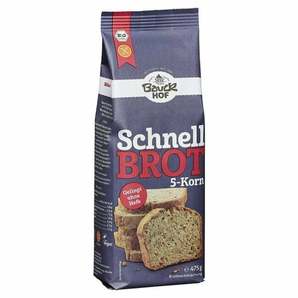 Bauckhof - Schnellbrot 5 Korn glutenfrei Bio