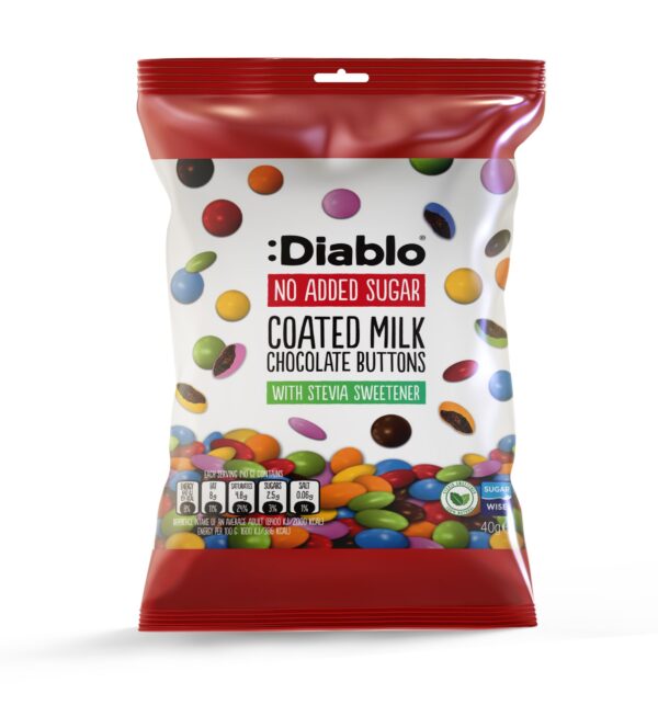 :Diablo No Added Sugar Coated Milk Chocolate Buttons