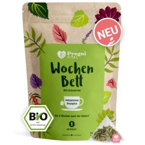 Wochenbett BIO Schwangerschaftstee mit Frauenmantel und Schafgarbe - von PregniVital®