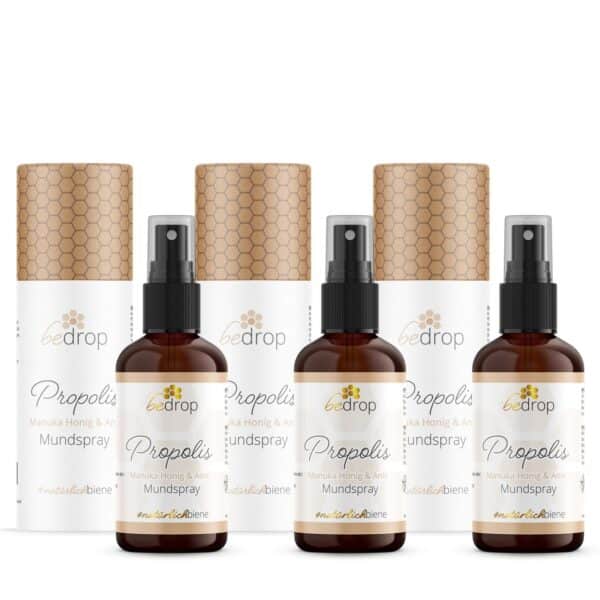 bedrop Vorteilsset: Propolis Halsspray / Mundspray mit Manuka Honig & Anis im 3er Set