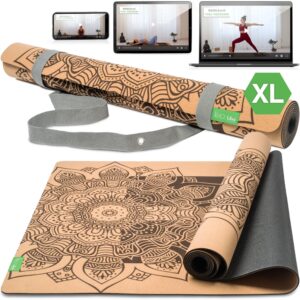 BACKLAxx® Yogamatte Kork mit Naturkautschuk 200x84x0