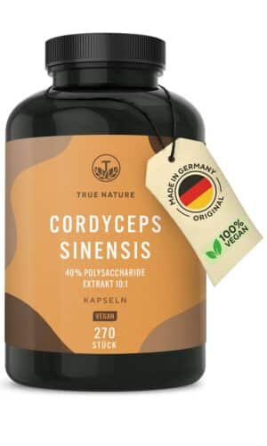 TRUE NATURE® Cordyceps Sinensis Kapseln 10:1 Extrakt - Vegan & Made in Germany