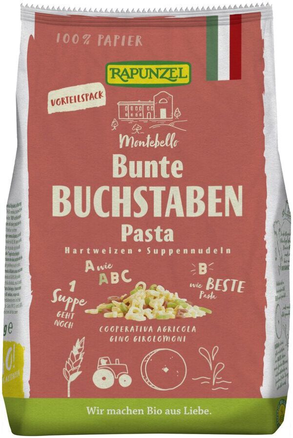 Rapunzel - bunte Buchstaben Suppennudeln Semola