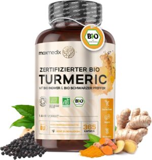 maxmedix Turmeric Bio Kurkuma Kapseln Hochdosiert