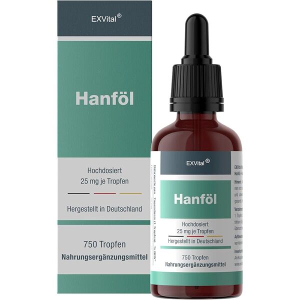 EXVital® Hanfsamenöl Tropfen mit Omega 3-6-9 Fettsäuren