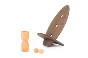 rollholz Balance Board Set klein Buche dunkeles Brett