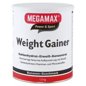 MEGAMAX® Power & Sport Weight Gainer Kohlenhydrat-Eiweiß-Konzentrat Bananen-Geschmack