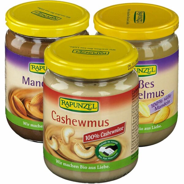 RAPUNZEL Bio weißes Mandelmus + Mandelmus + Cashewmus