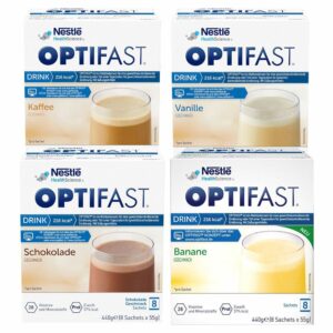 OPTIFAST® Drink Banane + OPTIFAST® home Drink Schokolade + OPTIFAST® home Drink Vanille + OPTIFAST® home Drink Kaffee