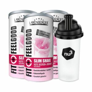 LAYENBERGER FIT+FEELGOOD Slim Shake Rote Beeren-Joghurt + nu3 Shaker