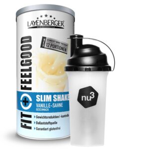 LAYENBERGER Fit+Feelgood Slim Shake Vanille-Sahne + nu3 Shaker