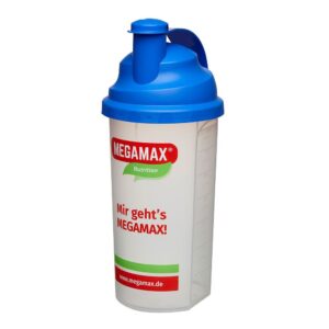 MEGAMAX® Nutrition Mixbecher mit Siebeinsatz blau