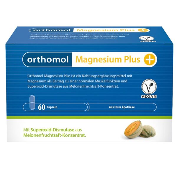 Orthomol Magnesium Plus - für eine normale Muskelfunktion - mit 150 mg Magnesium und Superoxid-Dismutase aus Melonenfruchtsaft-Konzentrat