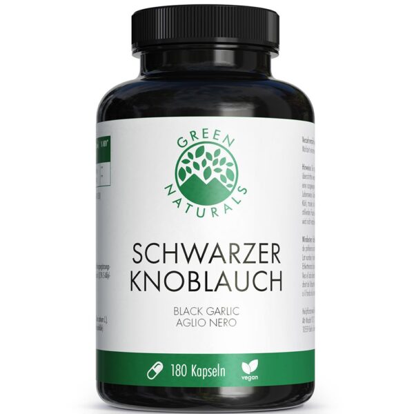 GREEN NATURALS Schwarzer Knoblauch 600 mg hochdosiert vegan