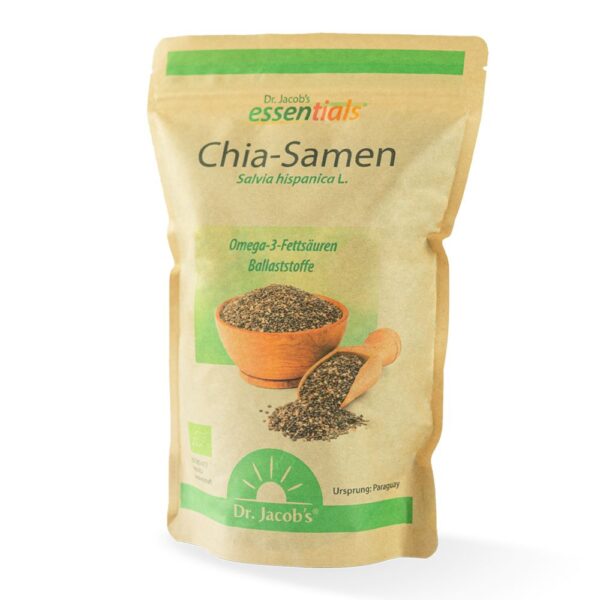 Dr. Jacob's Chia-Samen BIO schwarz Premium-Qualität Omega-3 Ballaststoffe