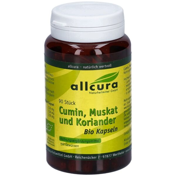 allcura Cumin Muskat und Koriander Bio Kapseln