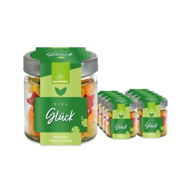 naschlabor 8 Gläser Fruchtgummi Viel Glück Groß-Verpackung