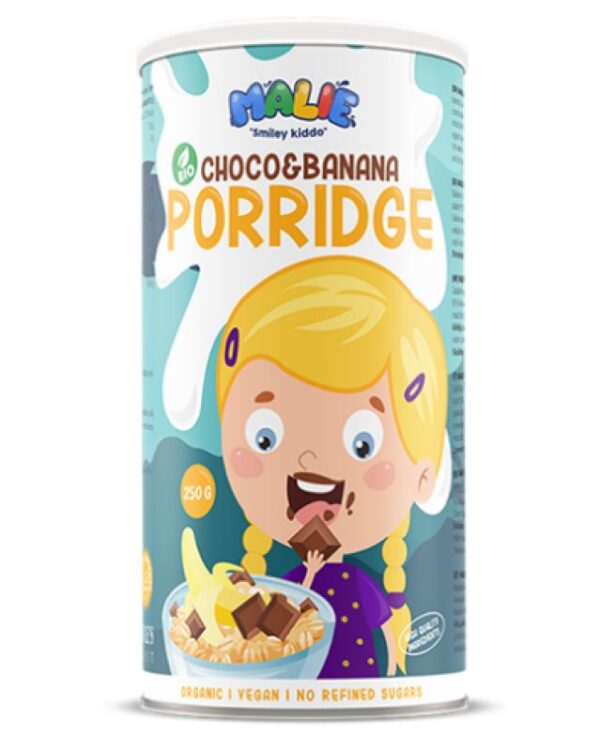 Nature's Finest MALIE Bio Choco & Banana Porridge - gesundes Haferbrei fur kinder