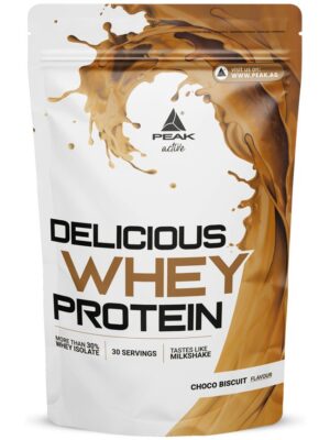 PEAK Delicious Whey Protein - Geschmack Choco Biscuit