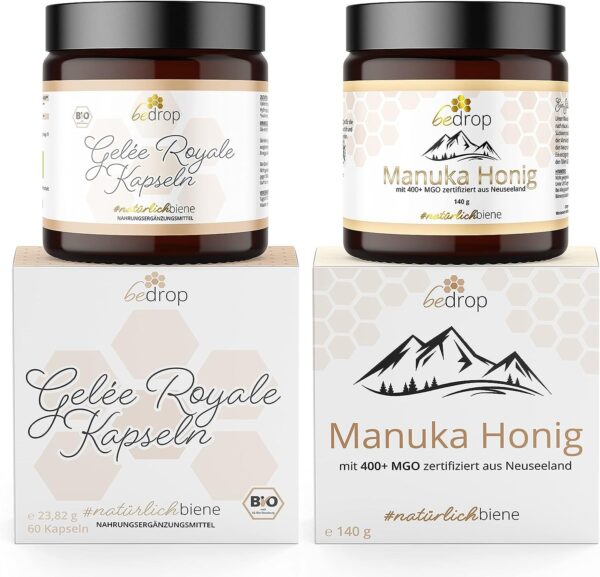 bedrop Energiebooster Set | Manuka Honig MGO 400 + Bio Gelee Royal Kapseln